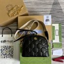 1:1 Replica Gucci Matelasse Shoulder Bag Black For Women, Women's Bags 9in/23cm GG