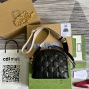 1:1 Replica Gucci Matelasse Shoulder Bag Black For Women, Women's Bags 9in/23cm GG