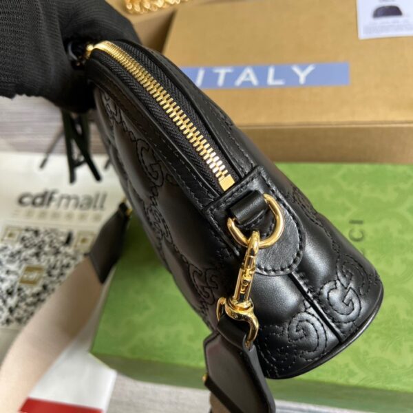 1:1 Replica Gucci Matelasse Shoulder Bag Black For Women, Women's Bags 9in/23cm GG