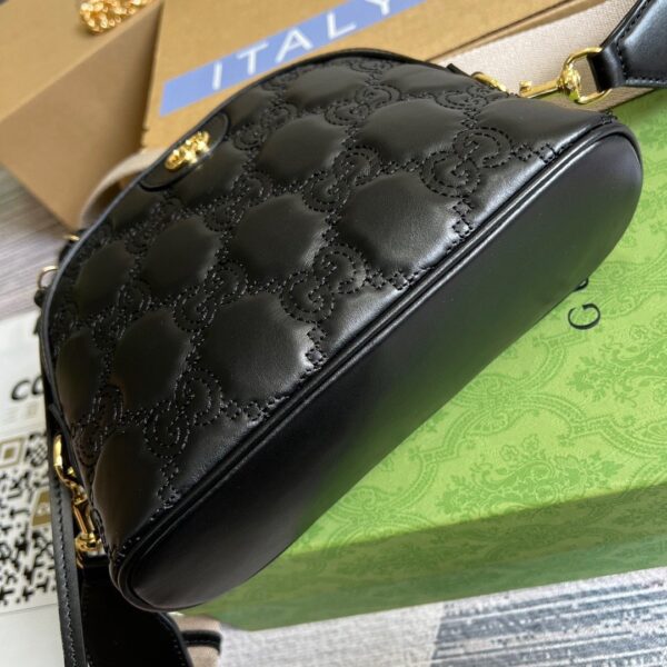1:1 Replica Gucci Matelasse Shoulder Bag Black For Women, Women's Bags 9in/23cm GG