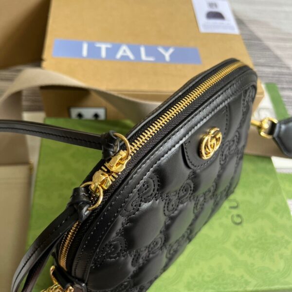 1:1 Replica Gucci Matelasse Shoulder Bag Black For Women, Women's Bags 9in/23cm GG