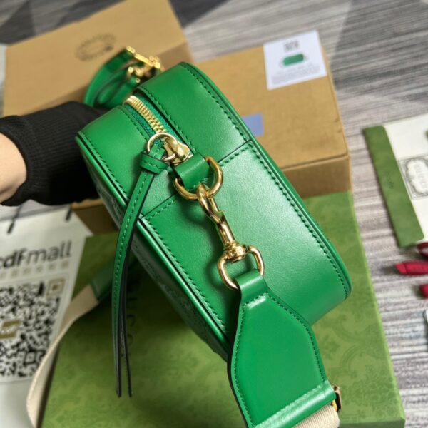 1:1 Replica Gucci Matelasse Shoulder Bag Green For Women, Women's Bags 8.5in/22cm GG 702234 UM8HG 3389
