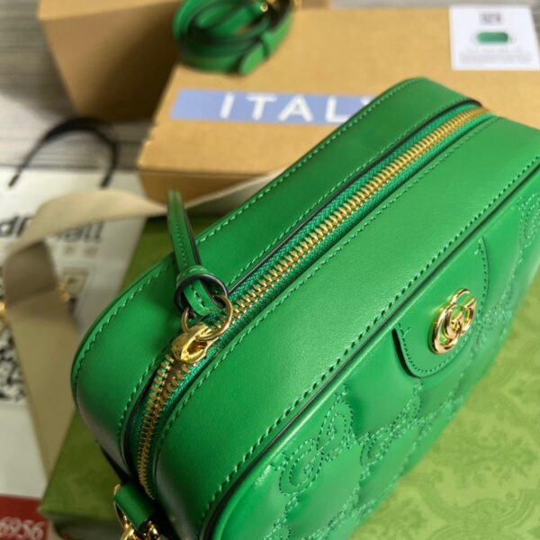 1:1 Replica Gucci Matelasse Shoulder Bag Green For Women, Women's Bags 8.5in/22cm GG 702234 UM8HG 3389