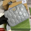 1:1 Replica Gucci Matelasse Shoulder Bag Grey For Women, Women's Bags 8.5in/22cm GG 702234 UM8HG 1563