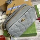 1:1 Replica Gucci Matelasse Shoulder Bag Grey For Women, Women's Bags 8.5in/22cm GG 702234 UM8HG 1563