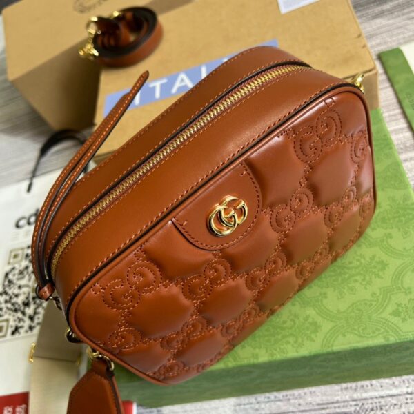 1:1 Replica Gucci Matelasse Shoulder Bag Red For Women, Women's Bags 8.5in/22cm GG 702234 UM8HG 2595