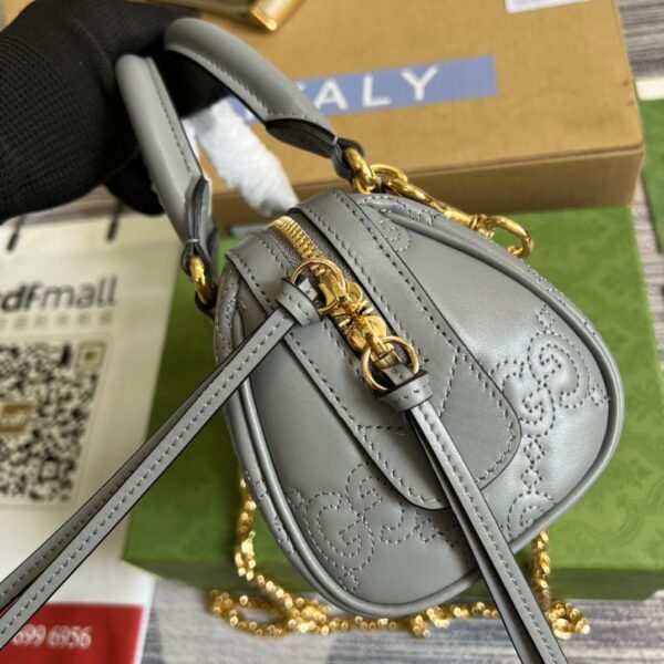 1:1 Replica Gucci Matelasse Top Handle Bag Black For Women, Women's Bags 7.5in/19cm GG ‎702251 UM8HG 1046
