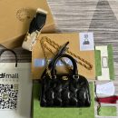 1:1 Replica Gucci Matelasse Top Handle Bag Black For Women, Women's Bags 7.5in/19cm GG ‎702251 UM8HG 1046