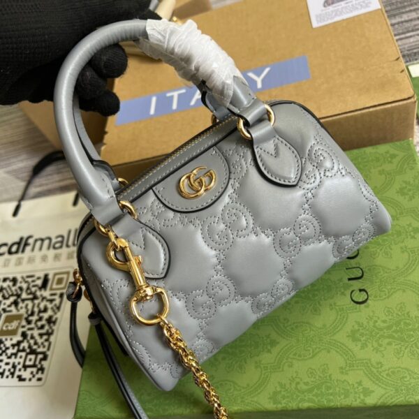 1:1 Replica Gucci Matelasse Top Handle Bag Black For Women, Women's Bags 7.5in/19cm GG ‎702251 UM8HG 1046