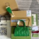 1:1 Replica Gucci Matelasse Top Handle Bag Green For Women, Women's Bags 7.5in/19cm GG 702251 UM8HG 3389