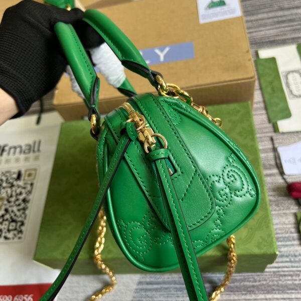 1:1 Replica Gucci Matelasse Top Handle Bag Green For Women, Women's Bags 7.5in/19cm GG 702251 UM8HG 3389