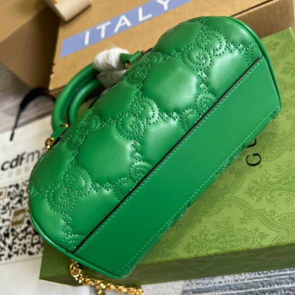 1:1 Replica Gucci Matelasse Top Handle Bag Green For Women, Women's Bags 7.5in/19cm GG 702251 UM8HG 3389