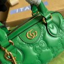 1:1 Replica Gucci Matelasse Top Handle Bag Green For Women, Women's Bags 7.5in/19cm GG 702251 UM8HG 3389