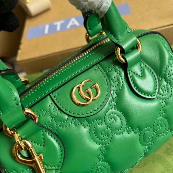 1:1 Replica Gucci Matelasse Top Handle Bag Green For Women, Women's Bags 7.5in/19cm GG 702251 UM8HG 3389