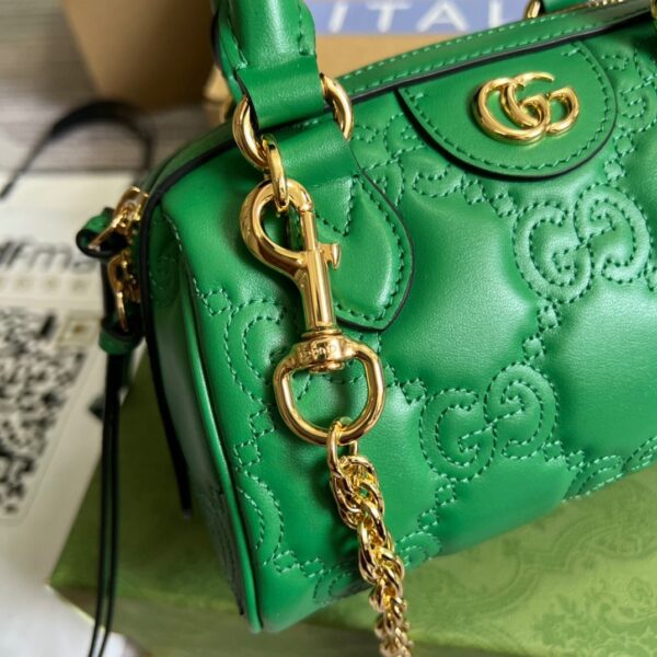 1:1 Replica Gucci Matelasse Top Handle Bag Green For Women, Women's Bags 7.5in/19cm GG 702251 UM8HG 3389