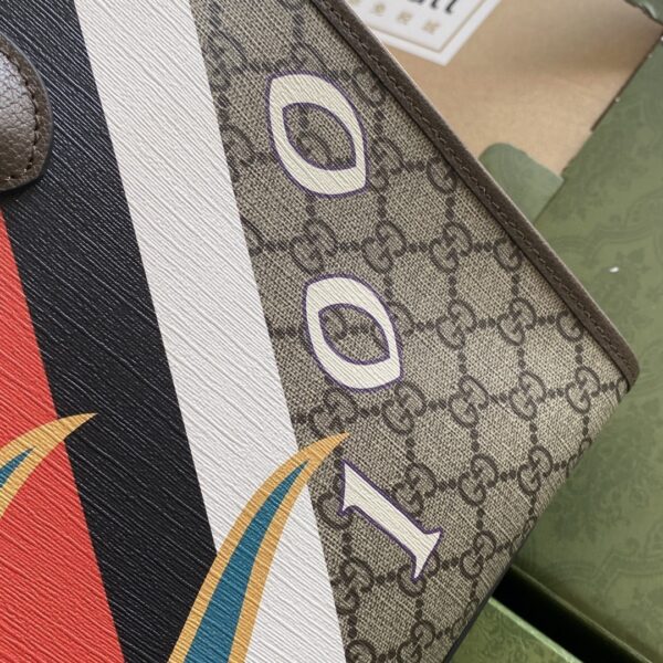 1:1 Replica Gucci Medium Tote With Geometric Print Beige And Ebony GG Supreme Canvas With Geometric And Web Print For Women 14.8in/37.5cm GG 674148 UQHHG 8678