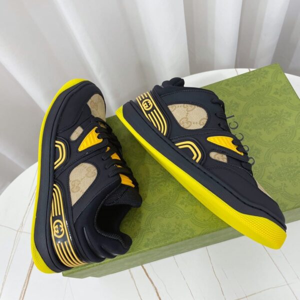 Gucci Men’s GG Basket Sneaker Black And Yellow For Women 661311
