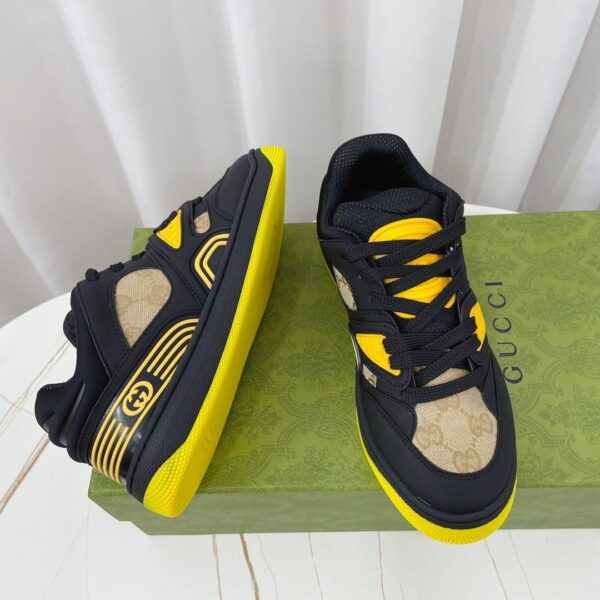 Gucci Men’s GG Basket Sneaker Black And Yellow For Women 661311