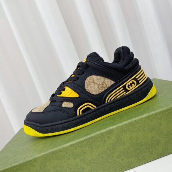 Gucci Men’s GG Basket Sneaker Black And Yellow For Women 661311