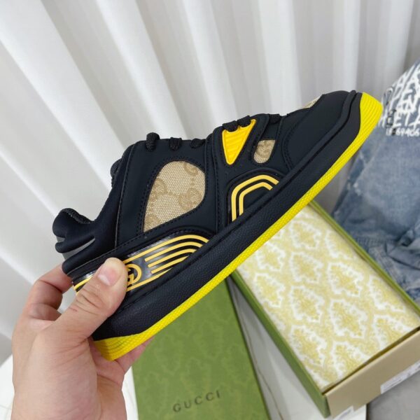 Gucci Men’s GG Basket Sneaker Black And Yellow For Women 661311