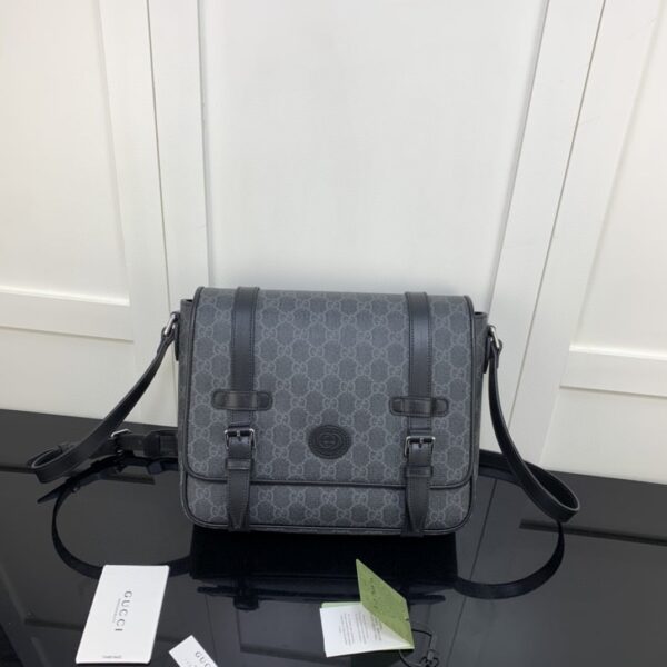 1:1 Replica Gucci Messenger Bag Black For Men 11in/28cm GG ‎658542 KGDHN 1000
