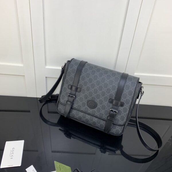 1:1 Replica Gucci Messenger Bag Black For Men 11in/28cm GG ‎658542 KGDHN 1000