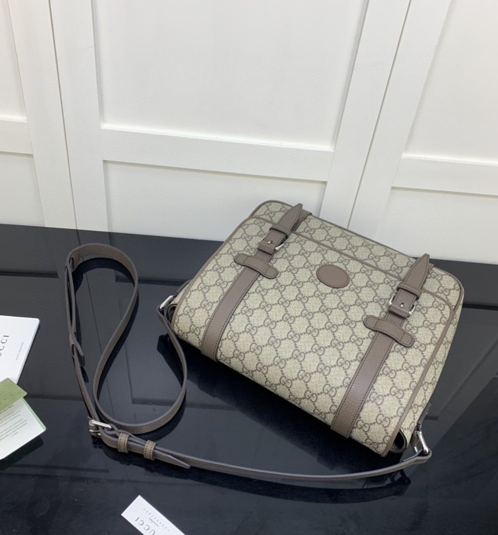 1:1 Replica Gucci Messenger Bag Black For Men 28cm GG ‎658542 K9GSN 8358