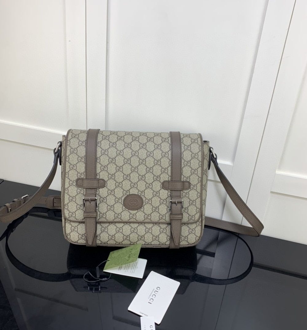 1:1 Replica Gucci Messenger Bag Black For Men 28cm GG ‎658542 K9GSN 8358
