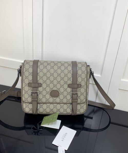 1:1 Replica Gucci Messenger Bag Black For Men 28cm GG ‎658542 K9GSN 8358