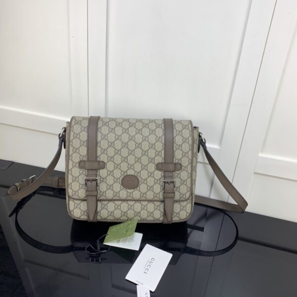1:1 Replica Gucci Messenger Bag Black For Men 28cm GG ‎658542 K9GSN 8358
