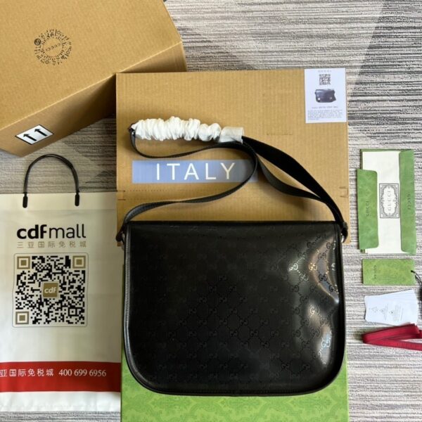 1:1 Replica Gucci Messenger Bag Shoulder Bag Black GG Supreme Canvas For Women,Men 12.9in/33cm GG 2101214059377