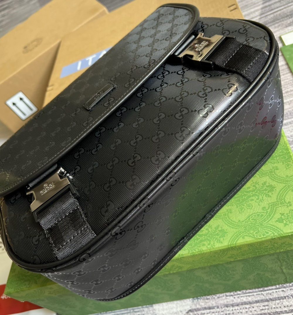 1:1 Replica Gucci Messenger Bag Shoulder Bag Black GG Supreme Canvas For Women,Men 12.9in/33cm GG 2101214059377