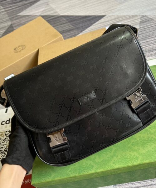 1:1 Replica Gucci Messenger Bag Shoulder Bag Black GG Supreme Canvas For Women,Men 12.9in/33cm GG 2101214059377