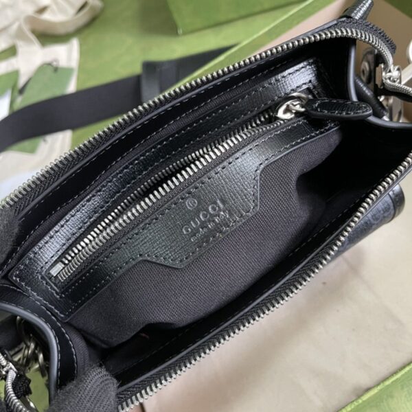 1:1 Replica Gucci Messenger Bag With Interlocking G Black Supreme Canvas For Men 8in/21cm 674164 92THN 1000