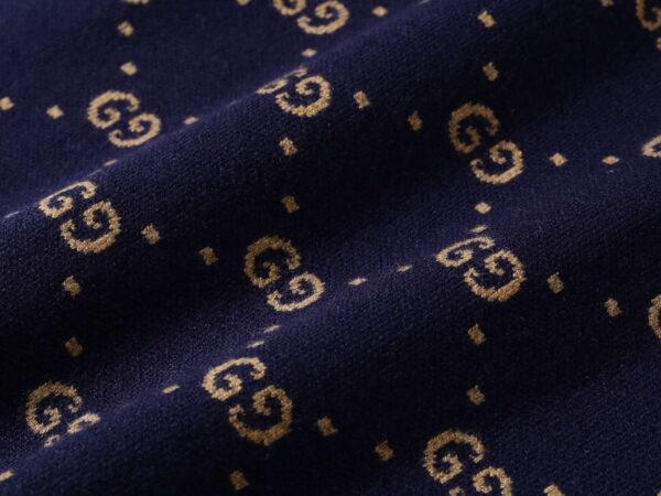 Gucci Metallic Jacquard-Knit Sweatshirt Navy Blue For Men