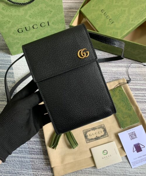 1:1 Replica Gucci Mini Bag With Double G Black For Men 7.1in/18cm GG