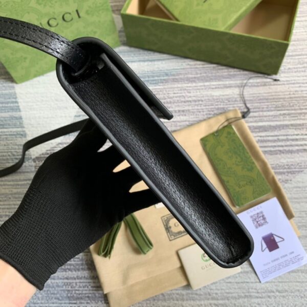 1:1 Replica Gucci Mini Bag With Double G Black For Men 7.1in/18cm GG