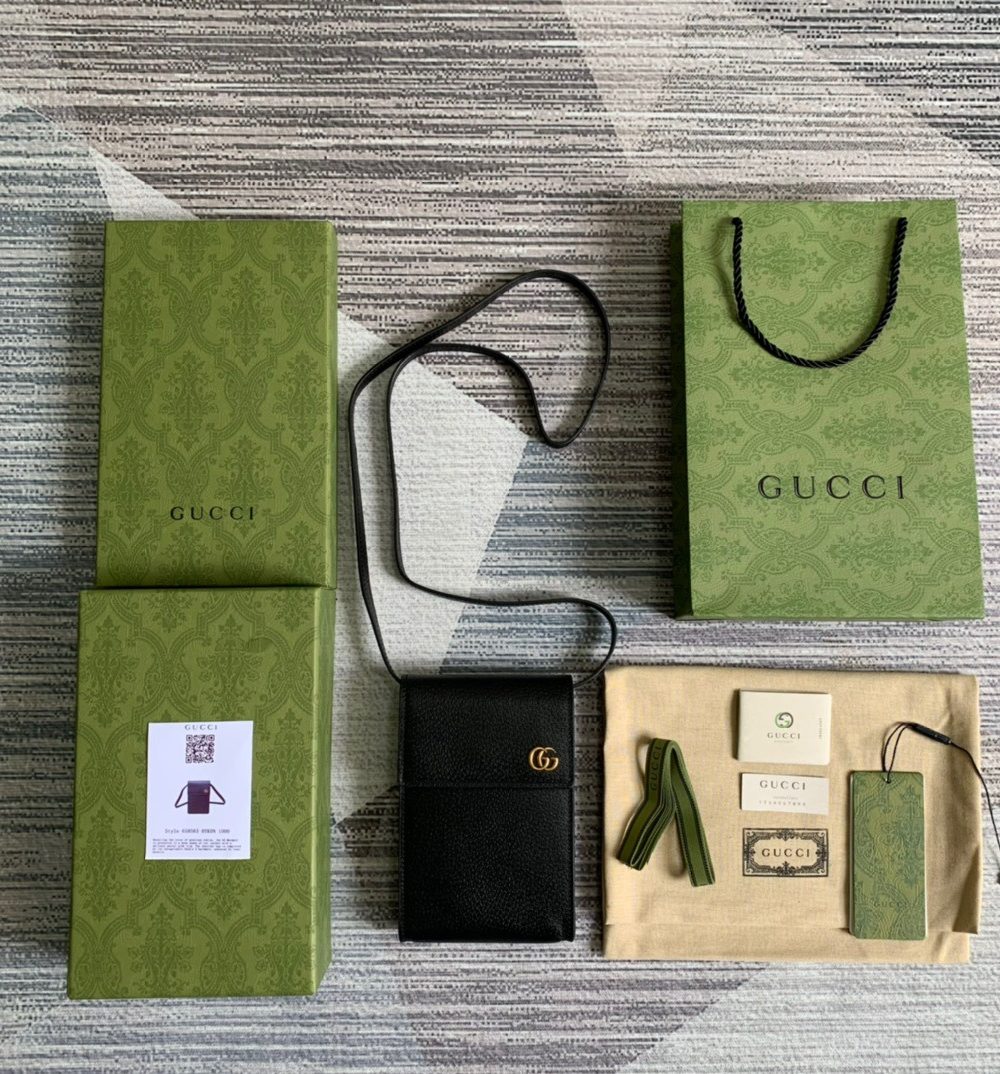 1:1 Replica Gucci Mini Bag With Double G Black For Men 7.1in/18cm GG