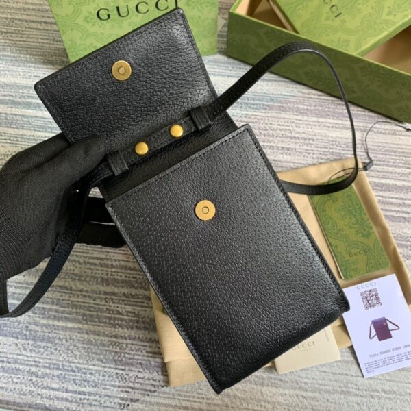 1:1 Replica Gucci Mini Bag With Double G Black For Men 7.1in/18cm GG