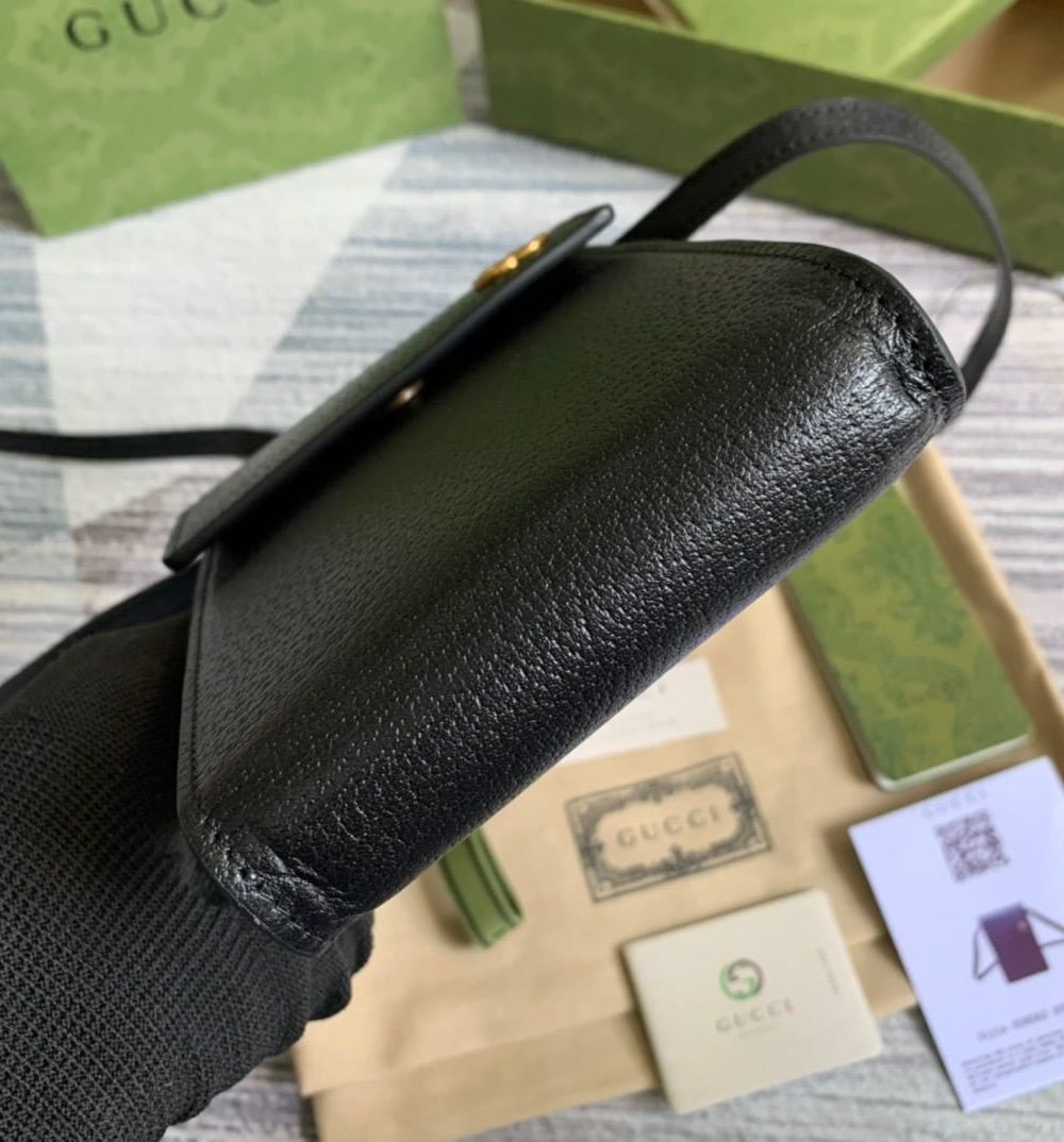 1:1 Replica Gucci Mini Bag With Double G Black For Men 7.1in/18cm GG