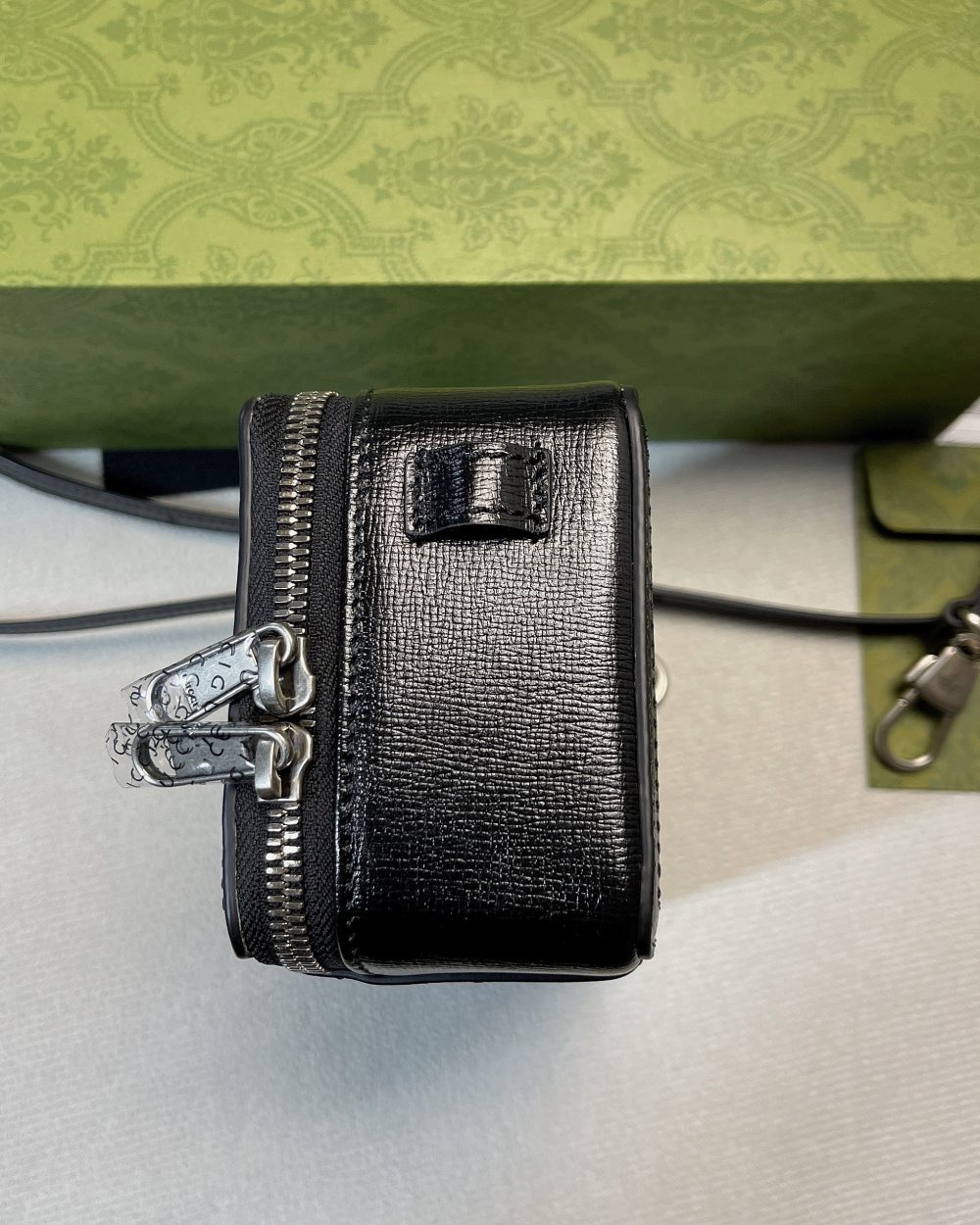 1:1 Replica Gucci Mini Bag With Interlocking G Black GG Supreme Canvas For Women 9in/23cm GG