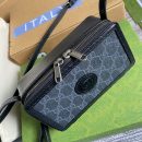 1:1 Replica Gucci Mini Bag With Interlocking G Black GG Supreme Canvas For Women 9in/23cm GG