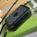 1:1 Replica Gucci Mini Bag With Interlocking G Black GG Supreme Canvas For Women 9in/23cm GG