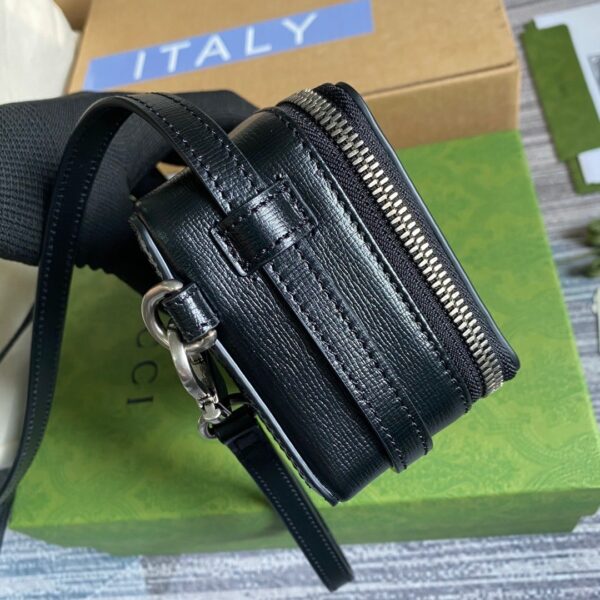 1:1 Replica Gucci Mini Bag With Interlocking G Black GG Supreme Canvas For Women 9in/23cm GG
