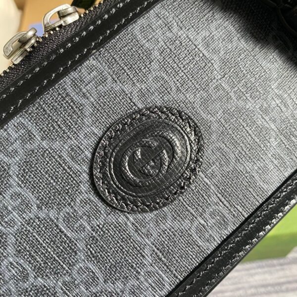 1:1 Replica Gucci Mini Bag With Interlocking G Black GG Supreme Canvas For Women 9in/23cm GG