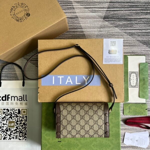 1:1 Replica Gucci Mini Kitten Printed Monogrammed Coated-Canvas Messenger Bag Beige And Ebony GG Supreme Canvas, An Eco-Friendly Material For Women  7.1in/18cm GG