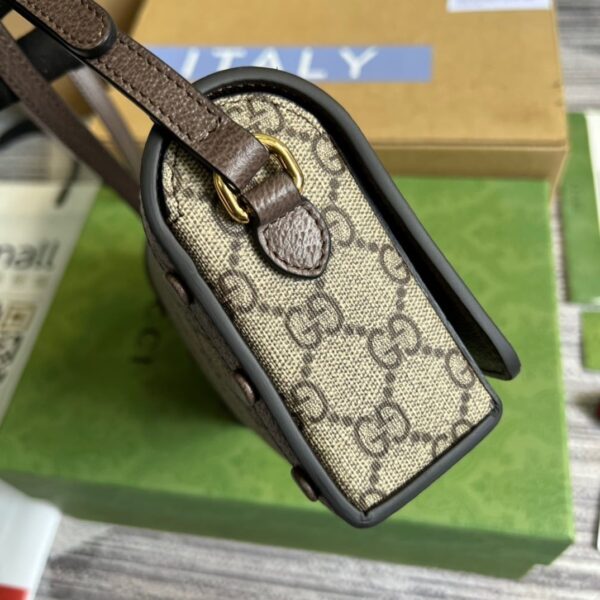 1:1 Replica Gucci Mini Kitten Printed Monogrammed Coated-Canvas Messenger Bag Beige And Ebony GG Supreme Canvas, An Eco-Friendly Material For Women  7.1in/18cm GG