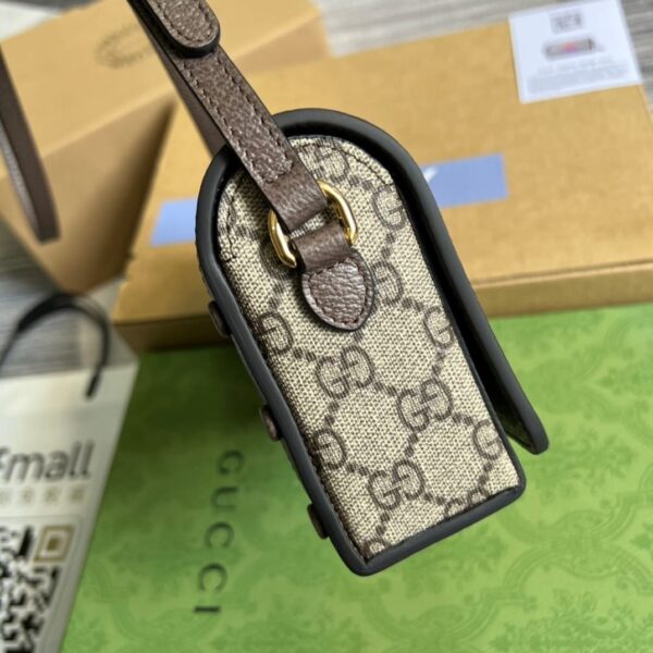 1:1 Replica Gucci Mini Printed Monogrammed Coated-Canvas Messenger Bag Beige And Ebony GG Supreme Canvas For Women  7.1in/18cm GG 1647597277738776