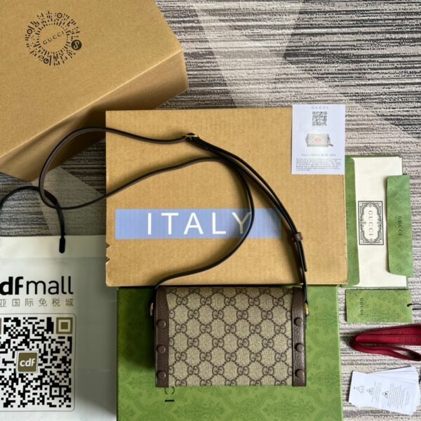 1:1 Replica Gucci Mini Printed Monogrammed Coated-Canvas Messenger Bag Beige And Ebony GG Supreme Canvas For Women  7.1in/18cm GG 1647597277738776