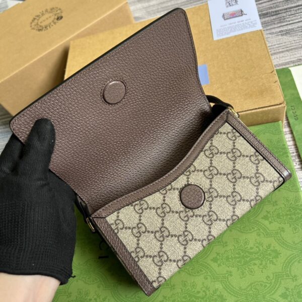 1:1 Replica Gucci Mini Printed Monogrammed Coated-Canvas Messenger Bag Beige And Ebony GG Supreme Canvas For Women  7.1in/18cm GG 1647597277738776